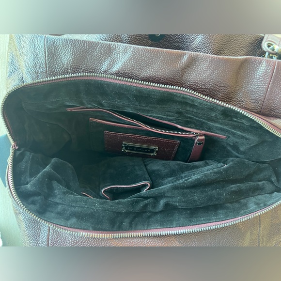 NWT Elie Tahari 100% Pebbled Leather Tote in Claret - Picture 15 of 17